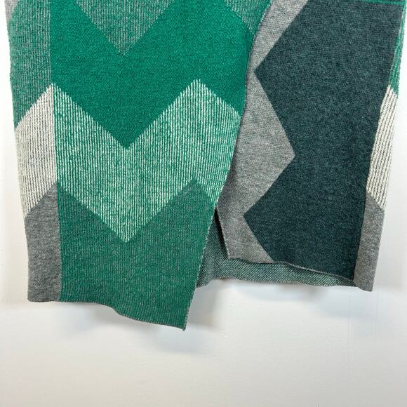 Moth Green/Gray chevron sweater wool blend texturized skirt Women’s Size xs - Picture 11 of 13